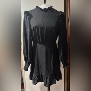 NWT-Elegant Black Ruffle Dress